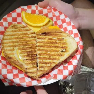 Heart-shaped vegan chicken patty sandwich