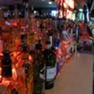 Inside, the back bar!