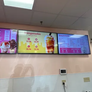 The electronic menu.