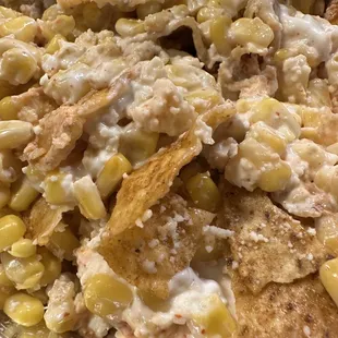Close up - elote nachos!