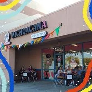 the entrance of a store