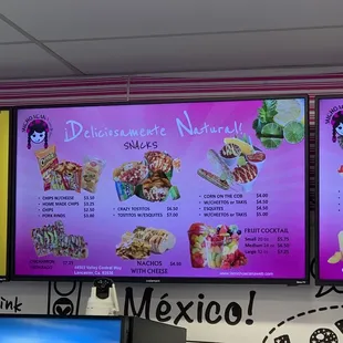 mexican food menu