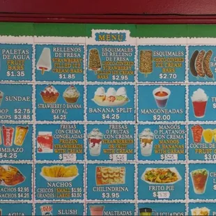 The expansive menu