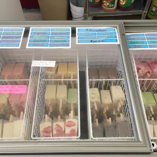 a variety of ice creams