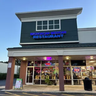 the front of the restaurant