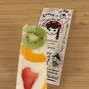 Yogurt and fruit paleta