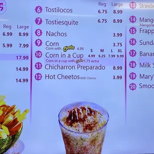 Menu and prices