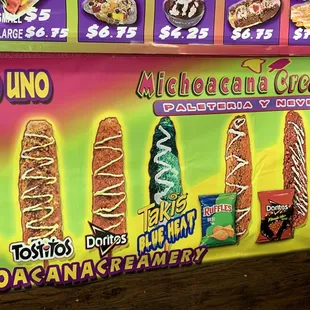 Elote on a stick with your choice of toppings.