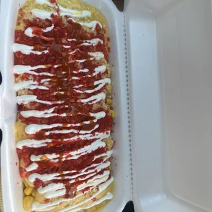 Elote Box w/ hot Cheetos