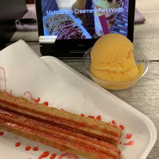 Churro and non dairy ice cream really good