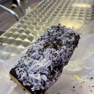 a chocolate covered ice cream bar