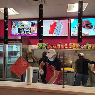 Preparing the food while you watch