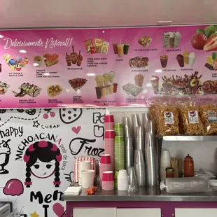 the menu of the restaurant