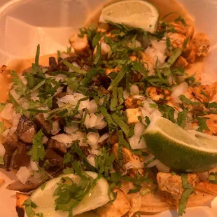 a plate of mexican food