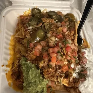Super nachos with Al pastor
