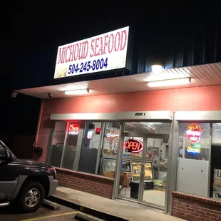 the front of the restaurant