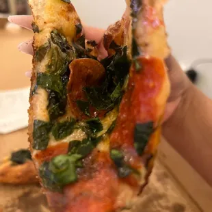 10" Pepperoni W/ spinach and garlic