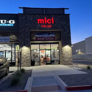 Front of restaurant.