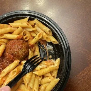 Barely any sauce. Nope, none at the bottom!