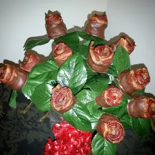 Chocolate covered bacon Roses