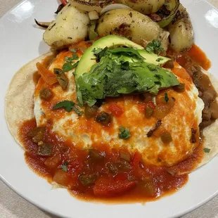 Delicious Huevos Rancheros with Home style Potatoes 10/22  $13.50