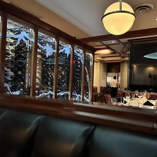 Wine selection and kitchen