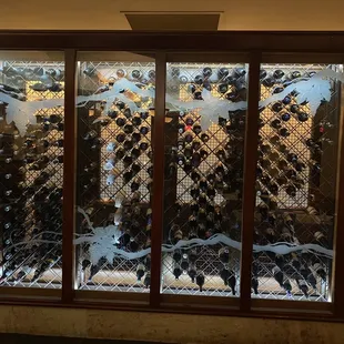 a view of the wine cellar