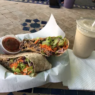Southwest warps and peanuts banana with frozen yogurt milkshakes