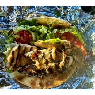 Chicken Pita!No TheBast but Not TheWorst ether. Average.Skip Next Time!Mickey&apos;s Gyros &amp; Ribs ! Harlem Ave.Oak Park IL.Quick &amp; Nice Service!