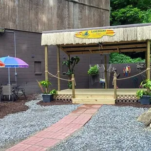 the entrance to the restaurant