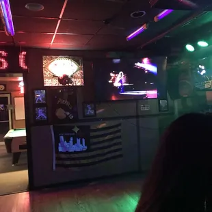 a bar with neon lights