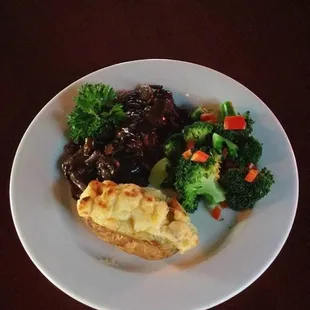 a plate of food on a table