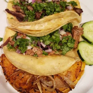Pork and steak tacos