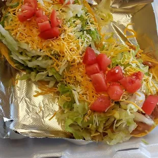 a taco in a styrofoam container