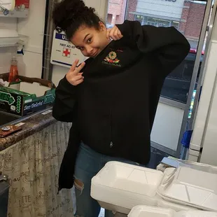 Mickey's  Daughter  Mia being silly.