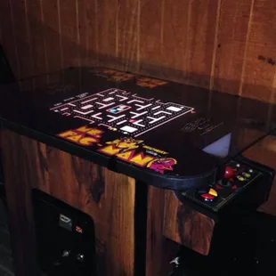 Retro video game table with dozens of classic games