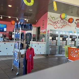 Froyo machines and toppings bar