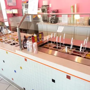 Toppings bar.