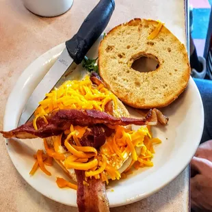 Bacon, Eggs and Cheese Bagel Sandwich at Mickie&apos;s Dairy Bar