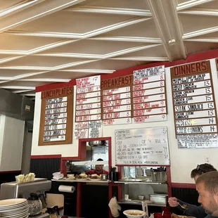 Menu board and kitchen