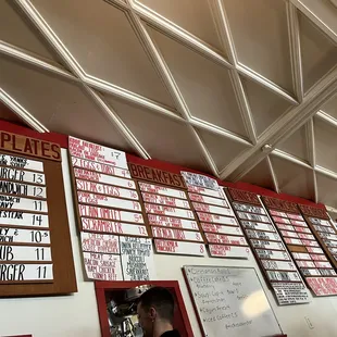 menus on the wall