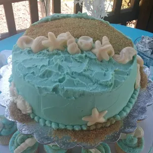 Beach Themed Bridal Shower Cake