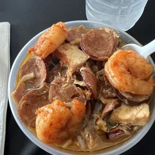 Cup of gumbo! Spicy &amp; so good I had to get a pint to go!