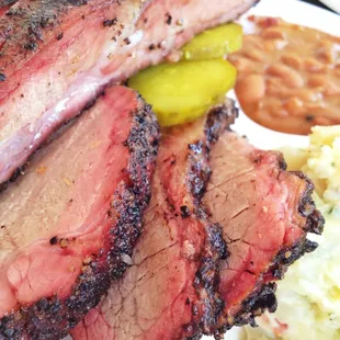 3 meat plate: brisket, rib, pork shoulder