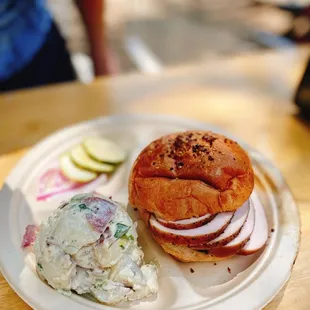 Smoked Turkey sandwich, Creamy Potato Salad