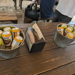 Buckets and ice provided for beer!