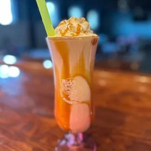 a close up of a drink