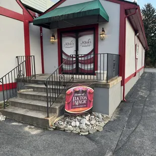 the front of the restaurant