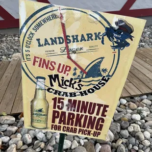 a sign for a pick up