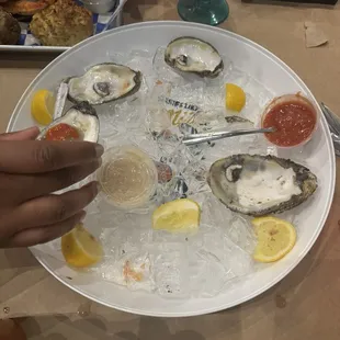 Raw oysters